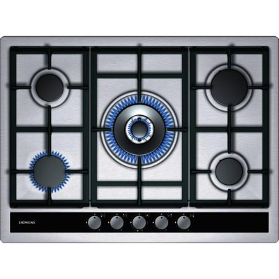 Siemens EC745RC90E 70cm Gas Hob with Flame Failure and Wok Burner in Stainless Steel